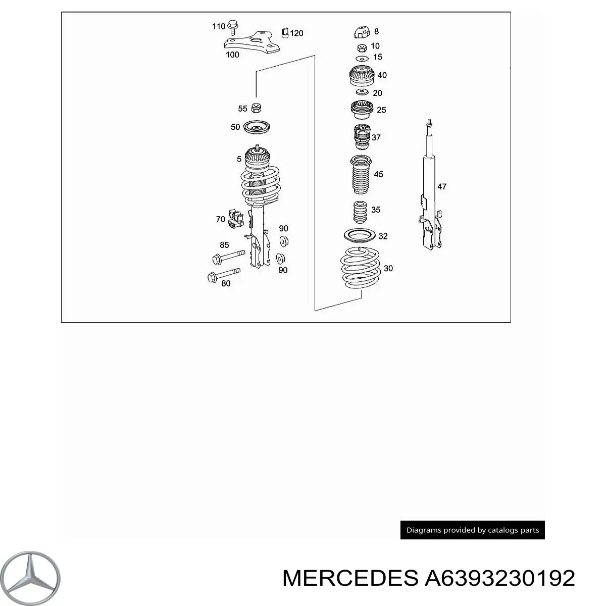 A6393230192 Mercedes пильник амортизатора переднього
