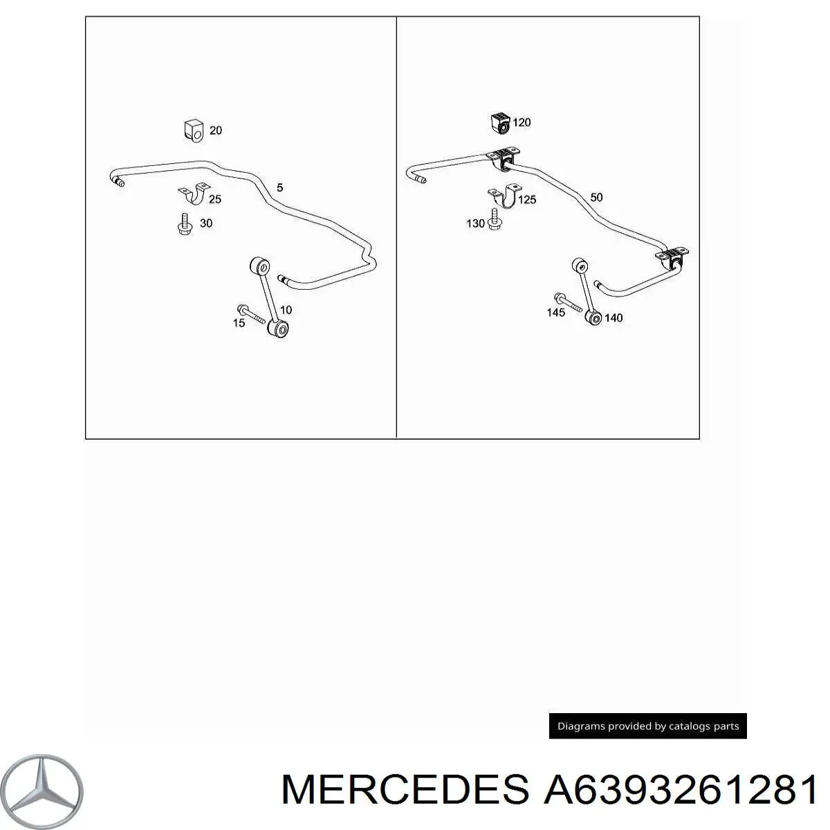 A6393261281 Mercedes втулка стабілізатора заднього