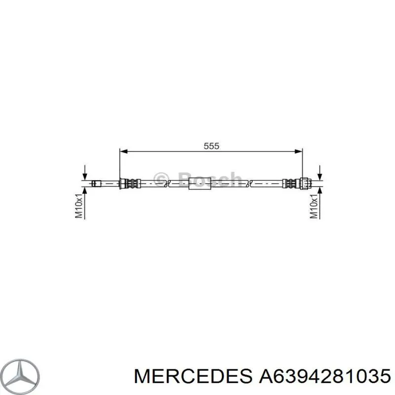 Гальмівні шланги передні A6394281035 Mercedes