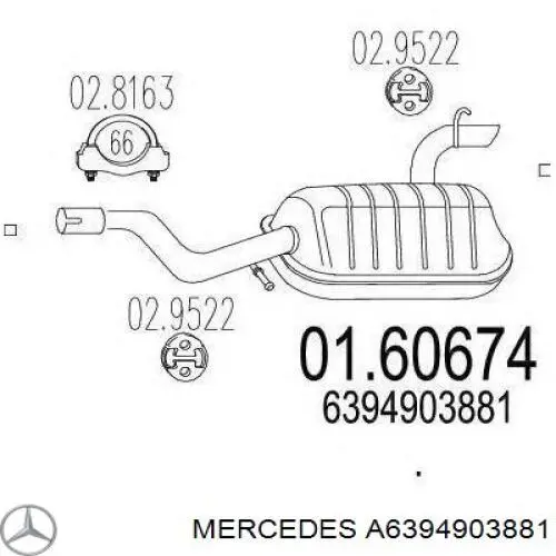 Купити A6394903881 Mercedes Вихлоп