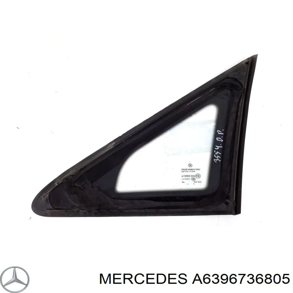 A6396735005 Mercedes Скло-кватирка двері, передній, правій
