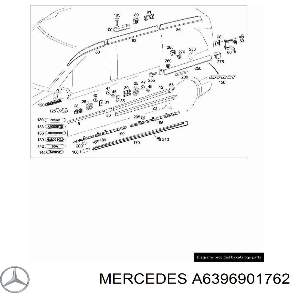  Mercedes A6396901762 ціна, від 25.33 USD