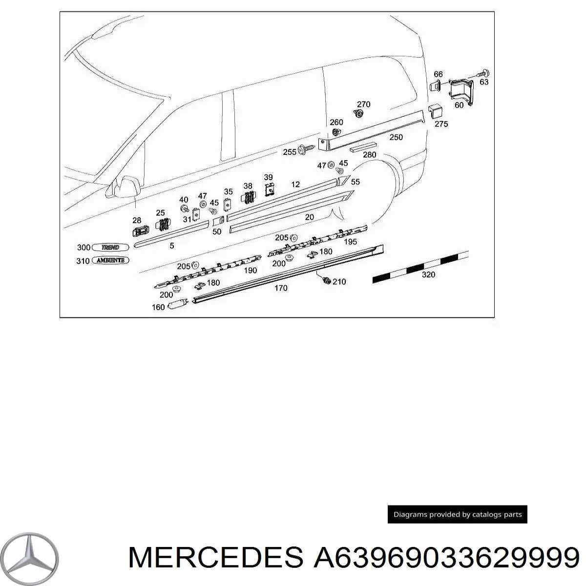  Mercedes A63969033629999 ціна, від 9.26 USD