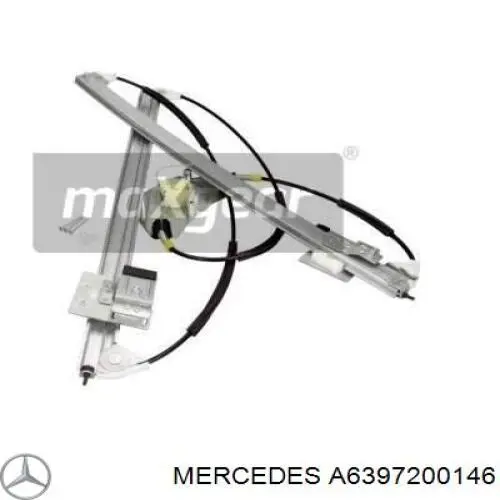 Механізм склопідіймача двері передньої, правої A6397200146 Mercedes