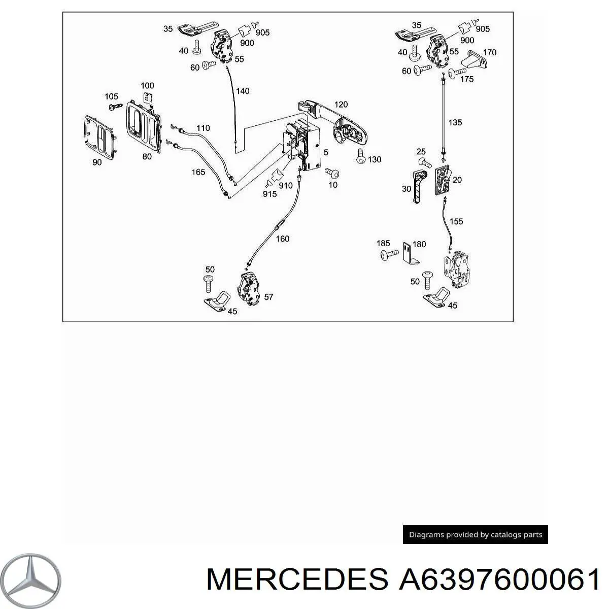 Ручка 5-й (3-й) двері зовнішня A6397600061 Mercedes