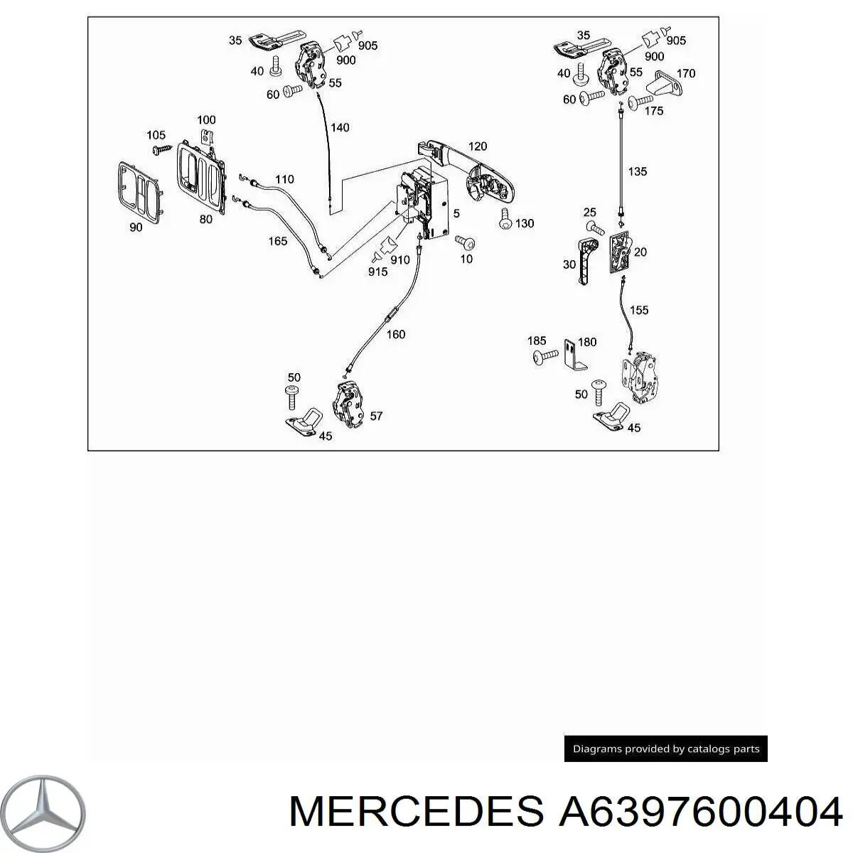 A6397600404 Mercedes Трос замка дверей передніх
