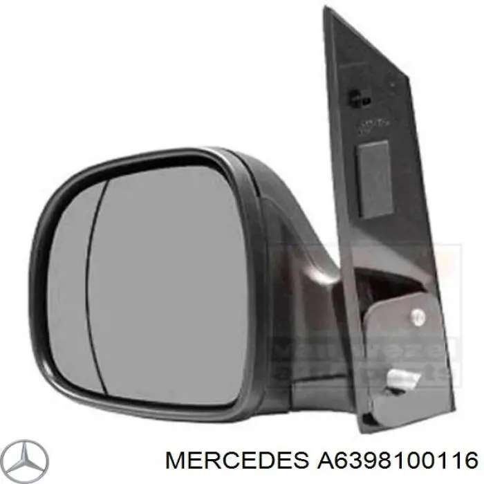 A6398100116 Mercedes дзеркало заднього виду, ліве