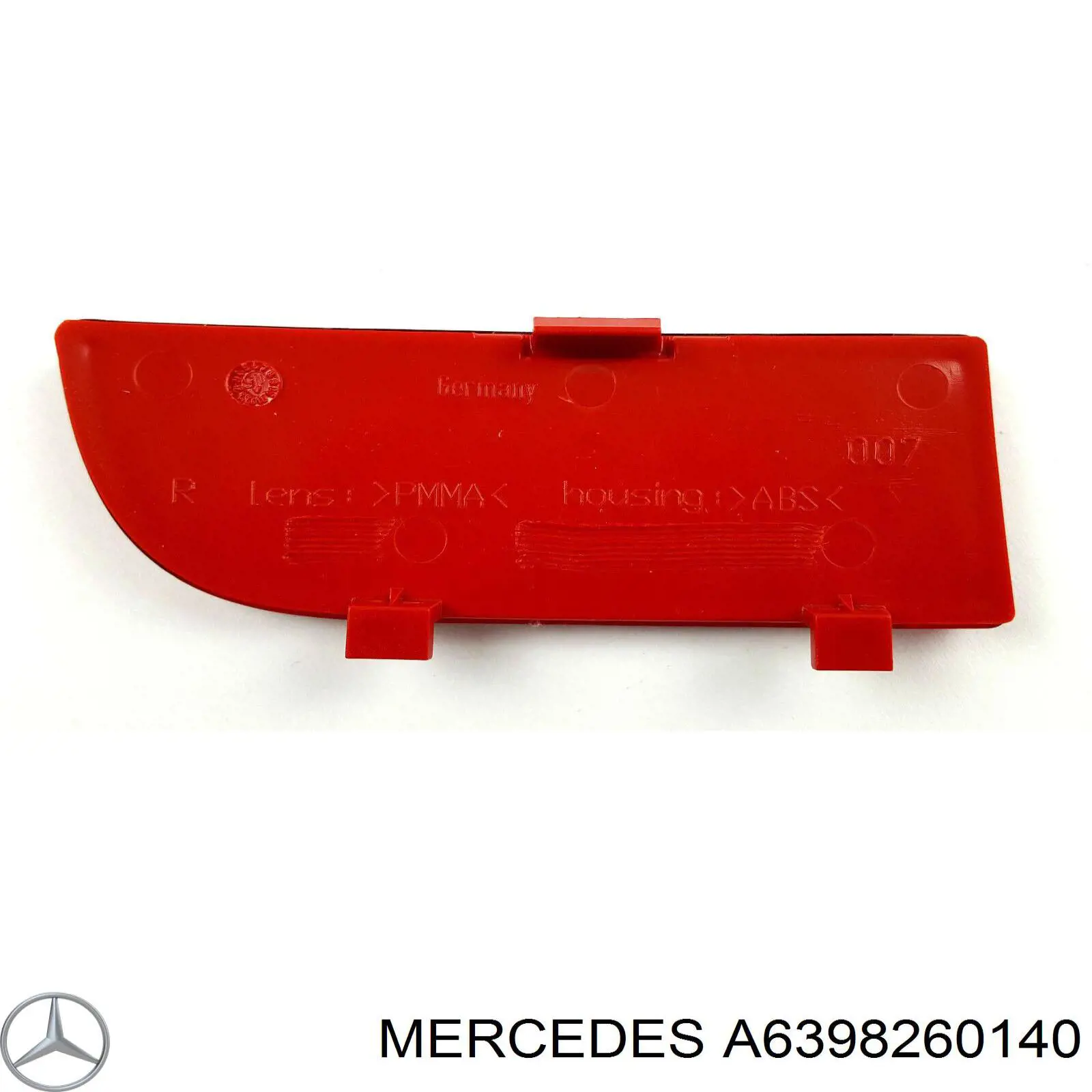 A6398260140 Mercedes катафот (відбивач заднього бампера, правий)