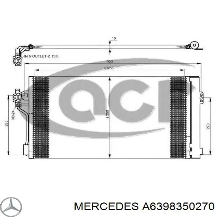 Конденсатор кондиціонера Mercedes A6398350270 ціна, від 74.65 USD
