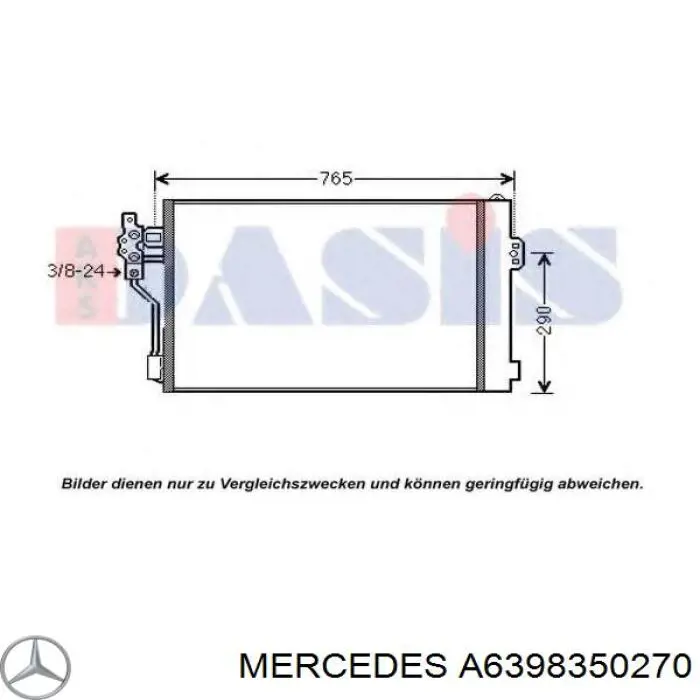 A6398350270 Mercedes радіатор кондиціонера