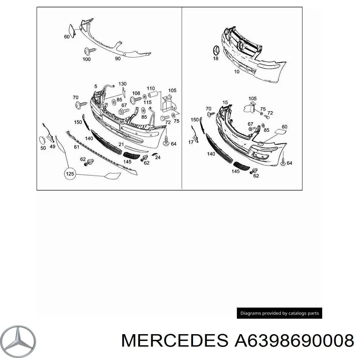 Купити A6398690008 Mercedes Накладка форсунки омивача фари передньої