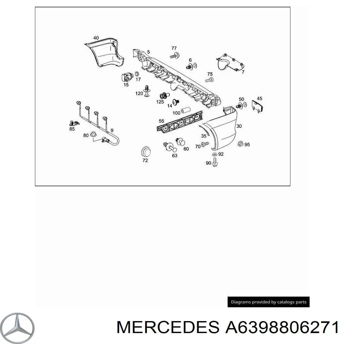 Бампер задній, права частина Mercedes A6398806271 ціна, від 71.94 USD