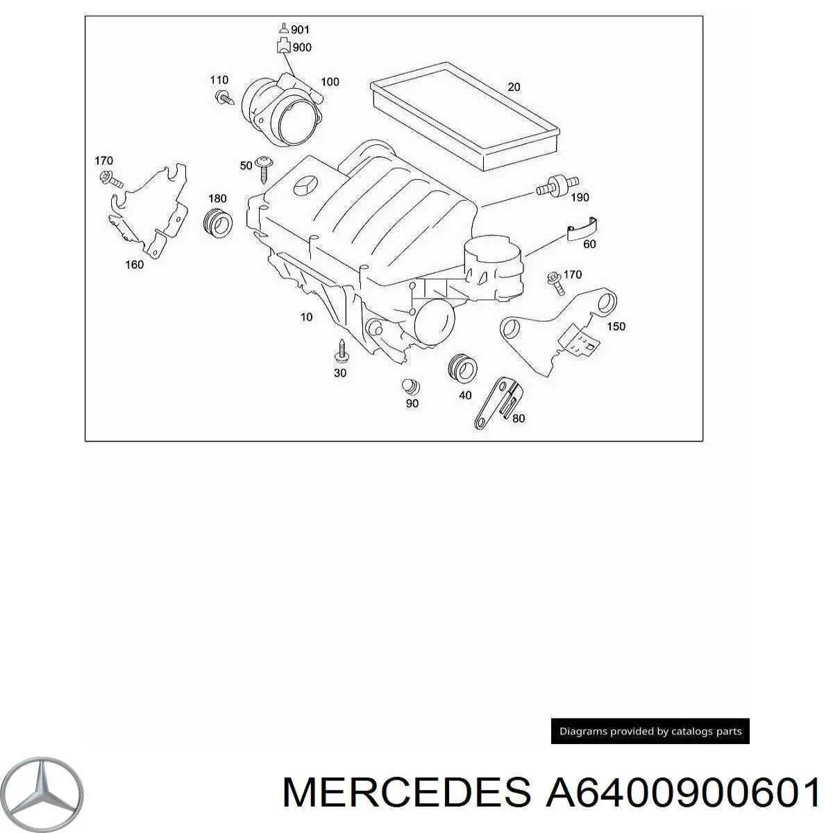 Корпус повітряного фільтра Mercedes A6400900601 ціна, від 19.05 USD