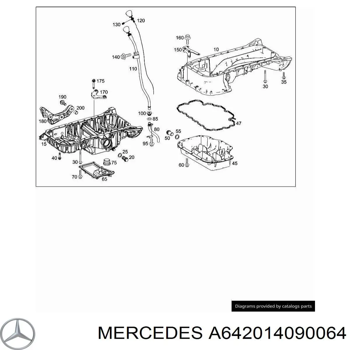 A642014090064 Mercedes Прокладка піддону картера двигуна, нижня