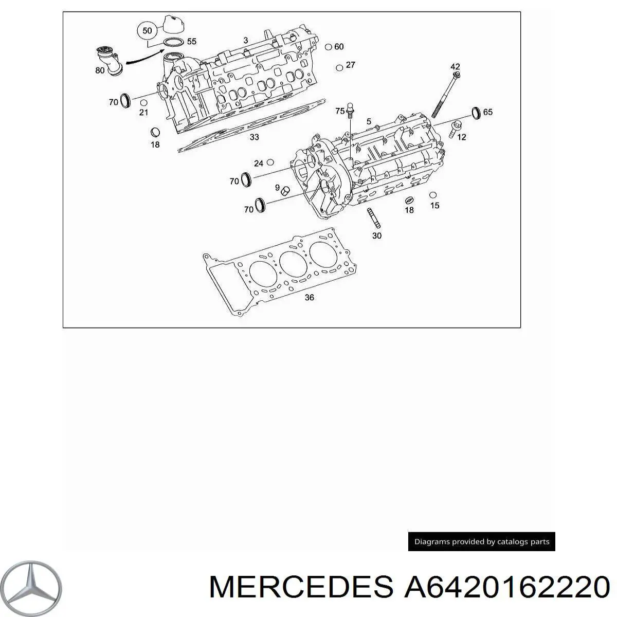 A6420162220 Mercedes прокладка головки блока циліндрів (гбц, ліва)