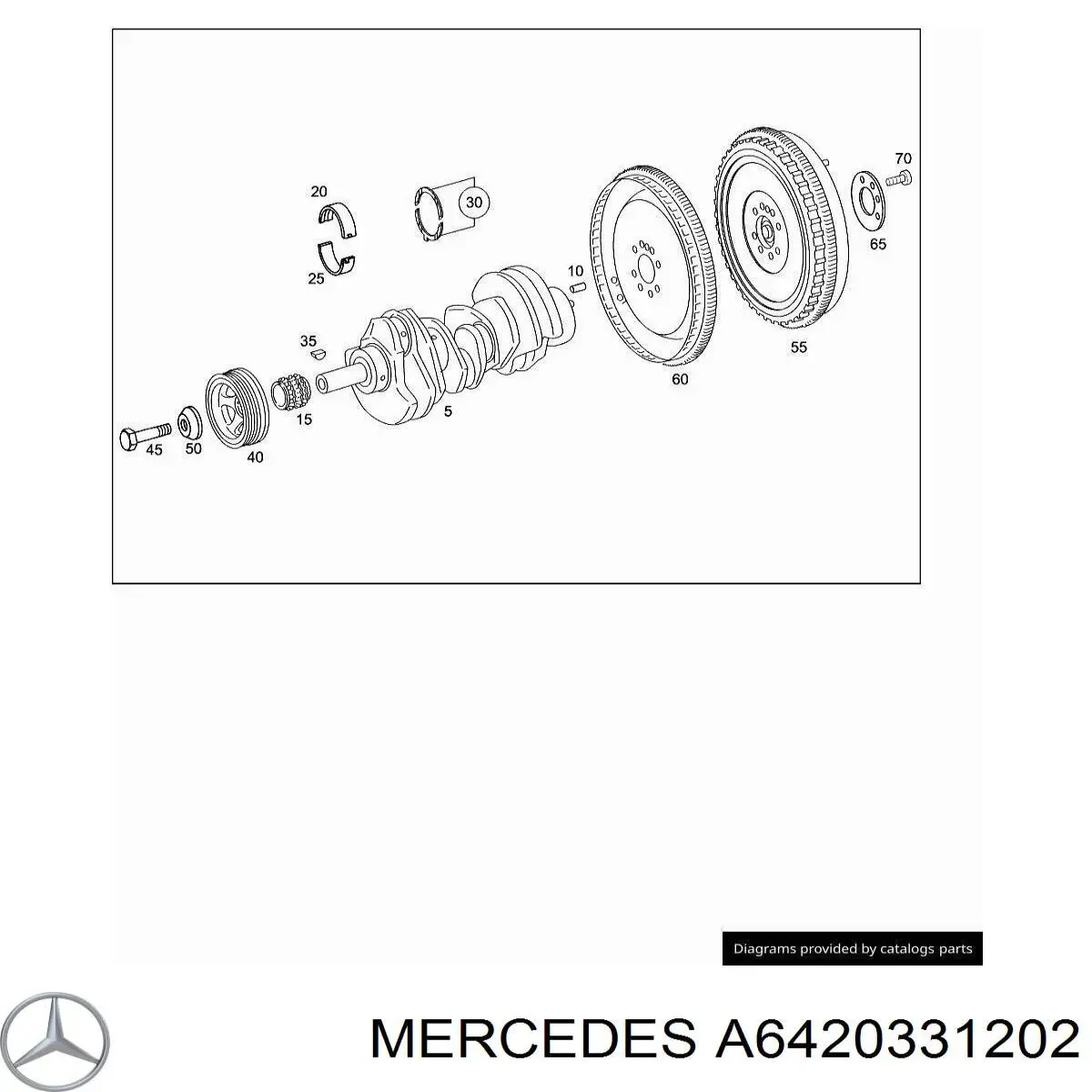 Вкладиші коленвала, корінні, комплект, стандарт (STD) Mercedes A6420331202 ціна, від 61.77 USD