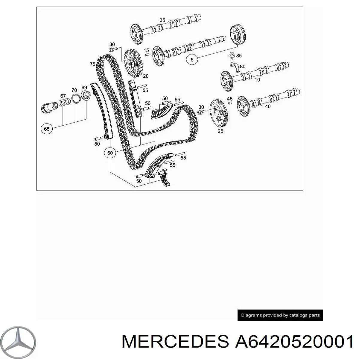 Купити A6420520001 Mercedes Зірка-шестерня розподільного валу двигуна, випускного лівого