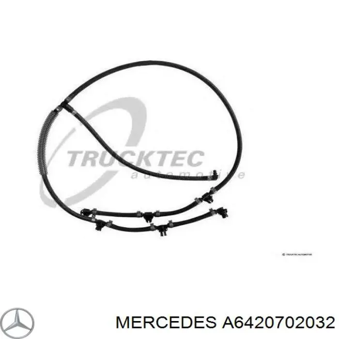 Трубка паливна, зворотня від форсунок A6420702032 Mercedes