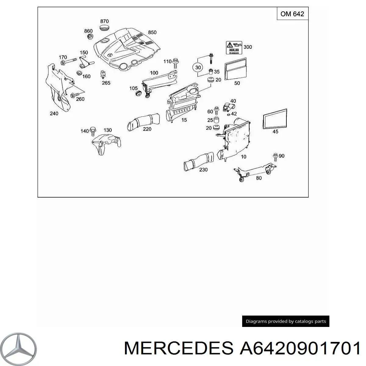 A6420901701 Mercedes Корпус повітряного фільтра, лівий