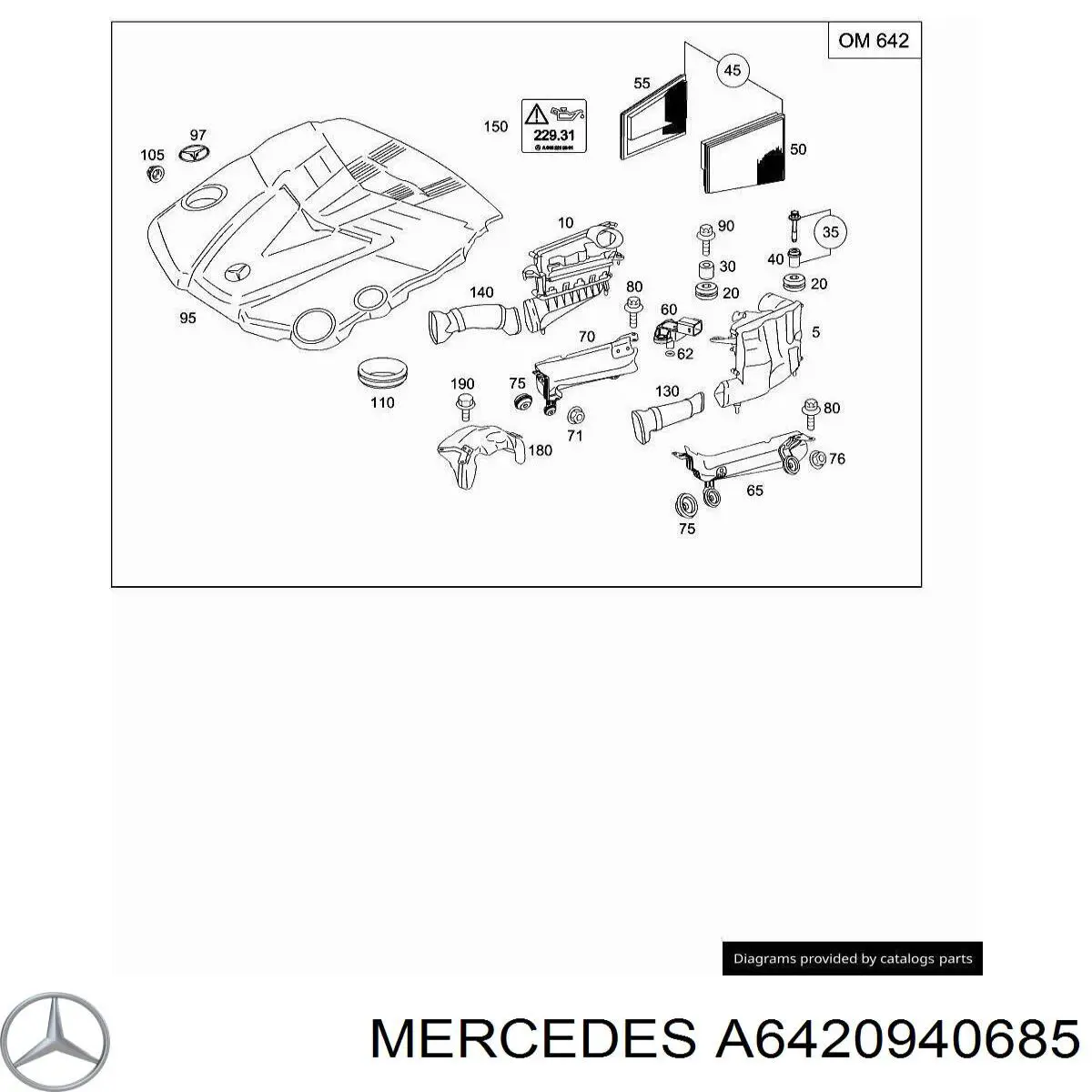  Mercedes A6420940685 ціна, від 3.75 USD