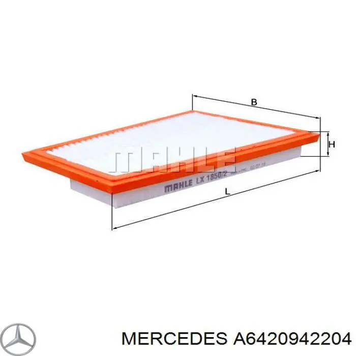 Купити A6420942204 Mercedes Автомобільний фільтр повітря