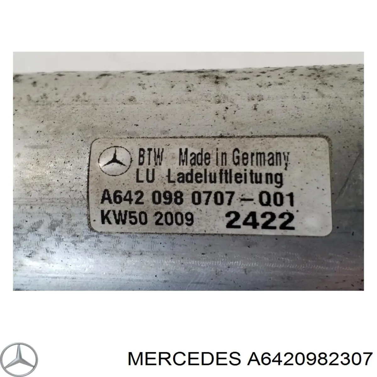 Патрубок повітряний, вхід в турбіну (наддув) A6420982307 Mercedes