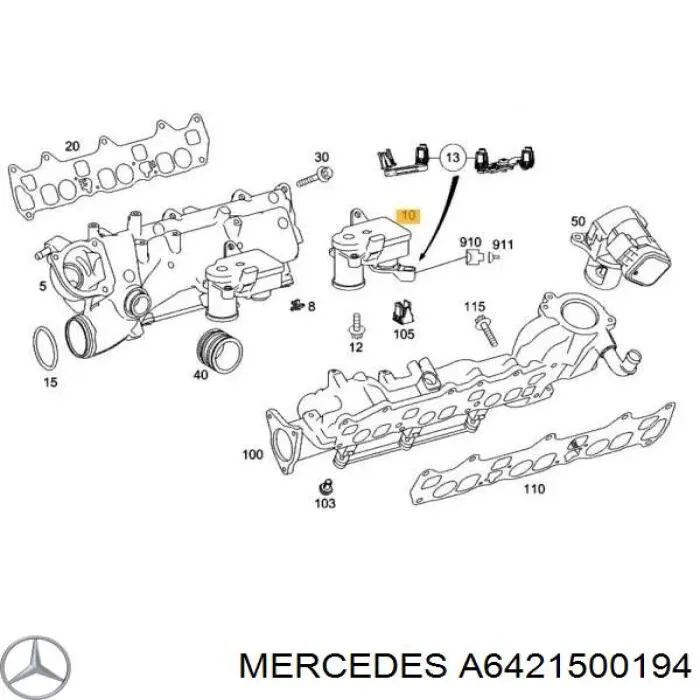 A6421500194 Mercedes клапан приводу заслінок впускного колектора