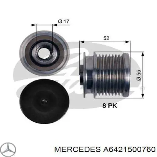 A6421500760 Mercedes шків генератора