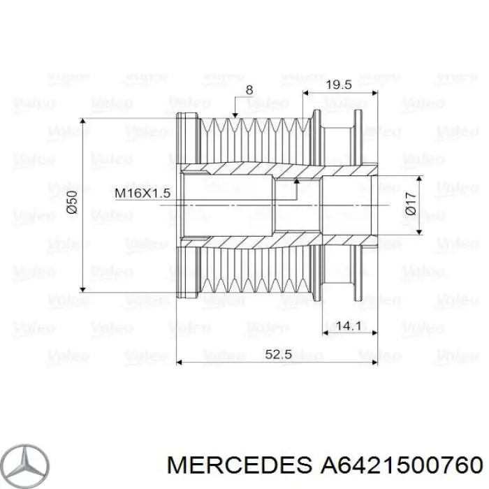 Інерційний шків Mercedes A6421500760 ціна, від 35.57 USD