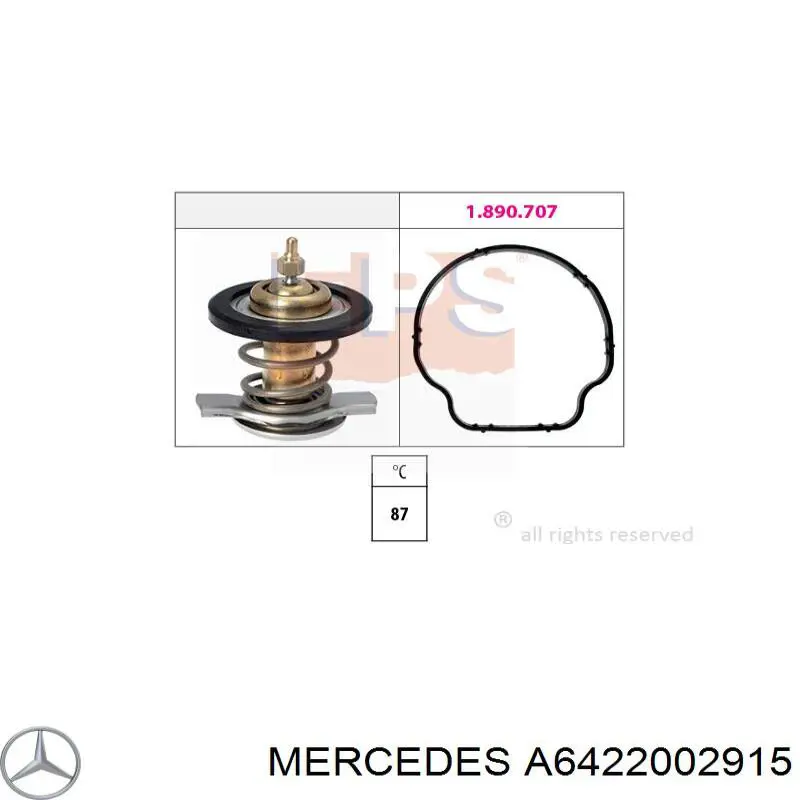 Автомобільний термостат Mercedes A6422002915 ціна, від 110.10 USD
