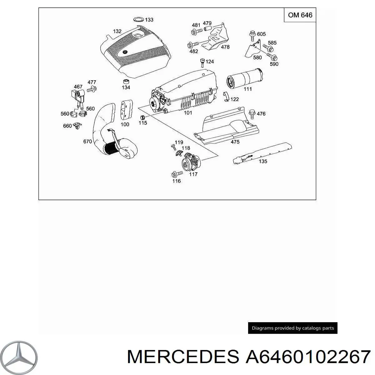 A6460102267 Mercedes Екран двигуна