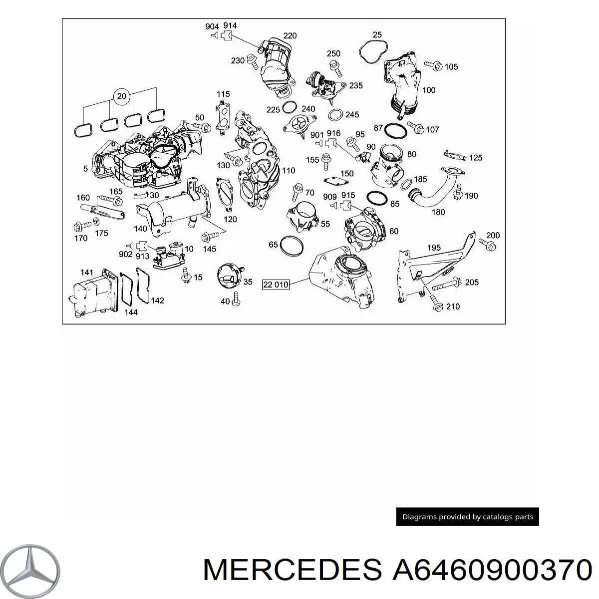 A6460900370 Mercedes Дросільна заслінка в зборі