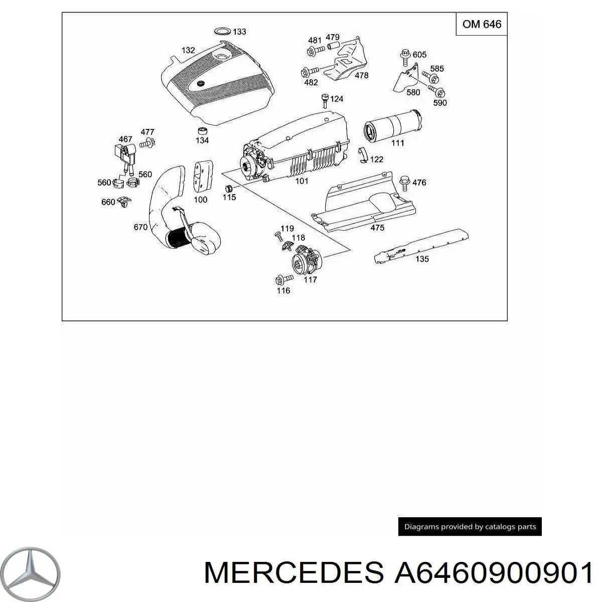 A6460900901 Mercedes Повітряний фільтр двигуна