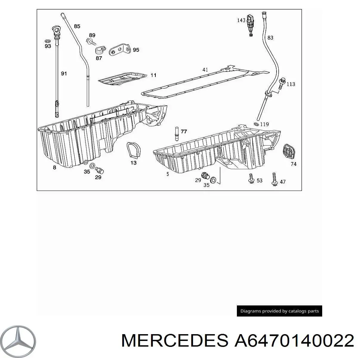 Купити A6050140022 Mercedes Прокладка піддону картера двигуна