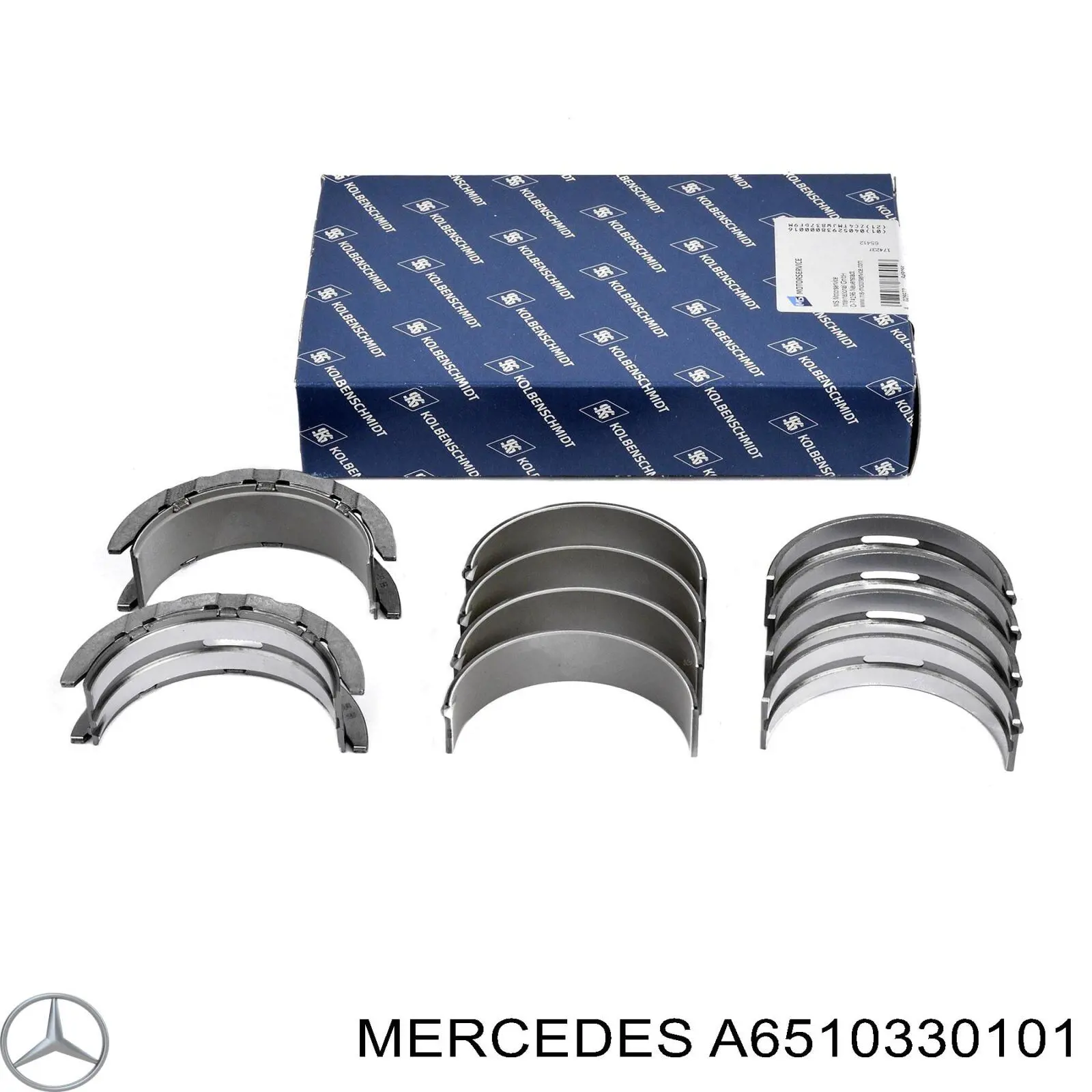 Вкладиші колінвала, корінні, комплект, 2-й ремонт (+0,50) Mercedes A6510330101 ціна, від 36.93 USD