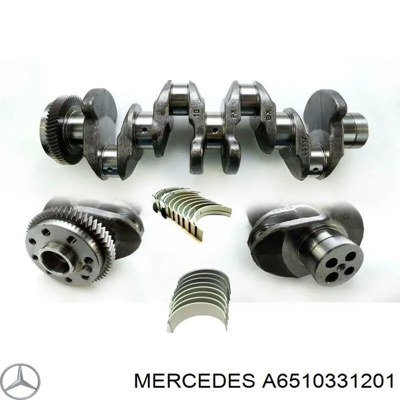 Вкладиші коленвала, корінні, комплект, стандарт (STD) Mercedes A6510331201 ціна, від 41.76 USD