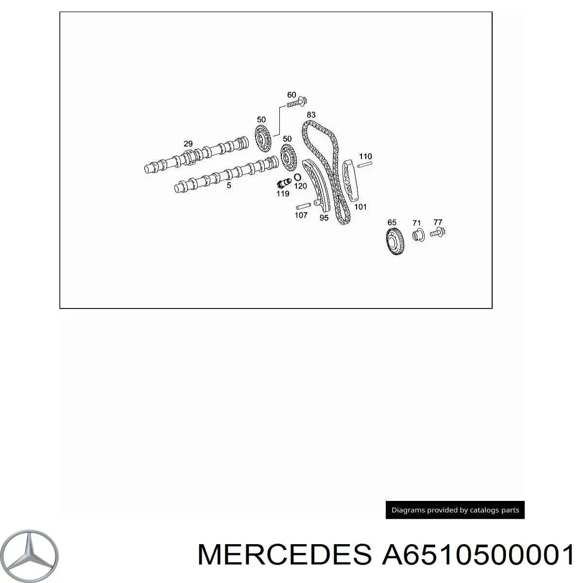 6510500200 Mercedes розподільний вал двигуна впускний