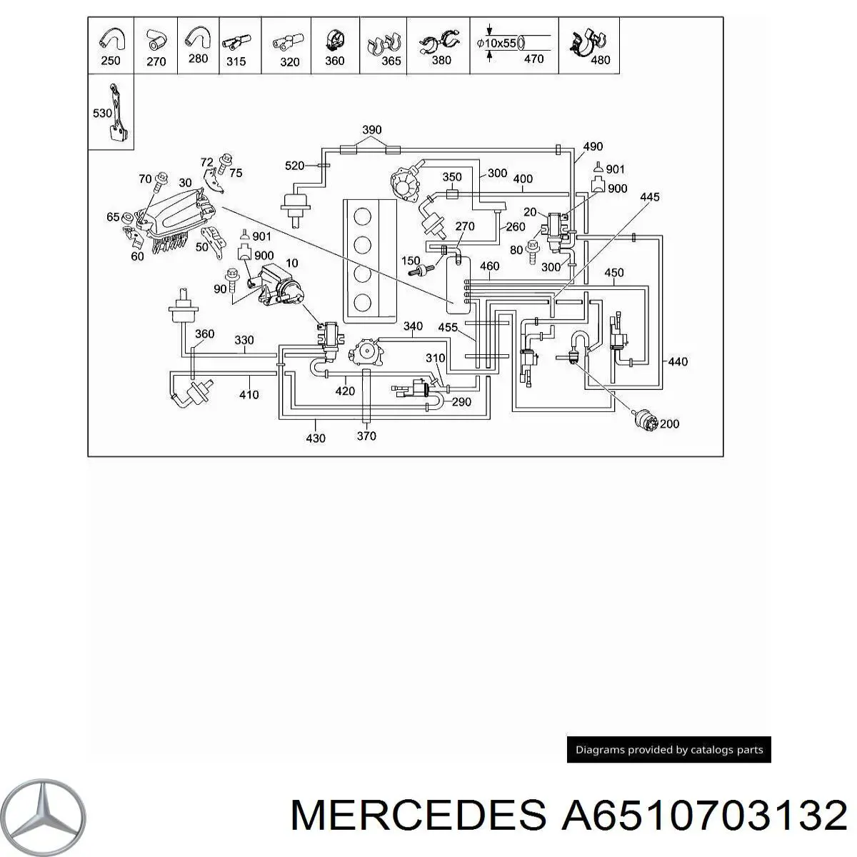 Трубопровід (гідровакуумного) підсилювача Mercedes A6510703132 ціна, від 17.73 USD
