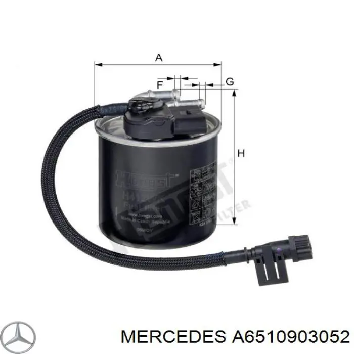 Фільтр тонкого очищення палива Mercedes A6510903052 ціна, від 68.22 USD
