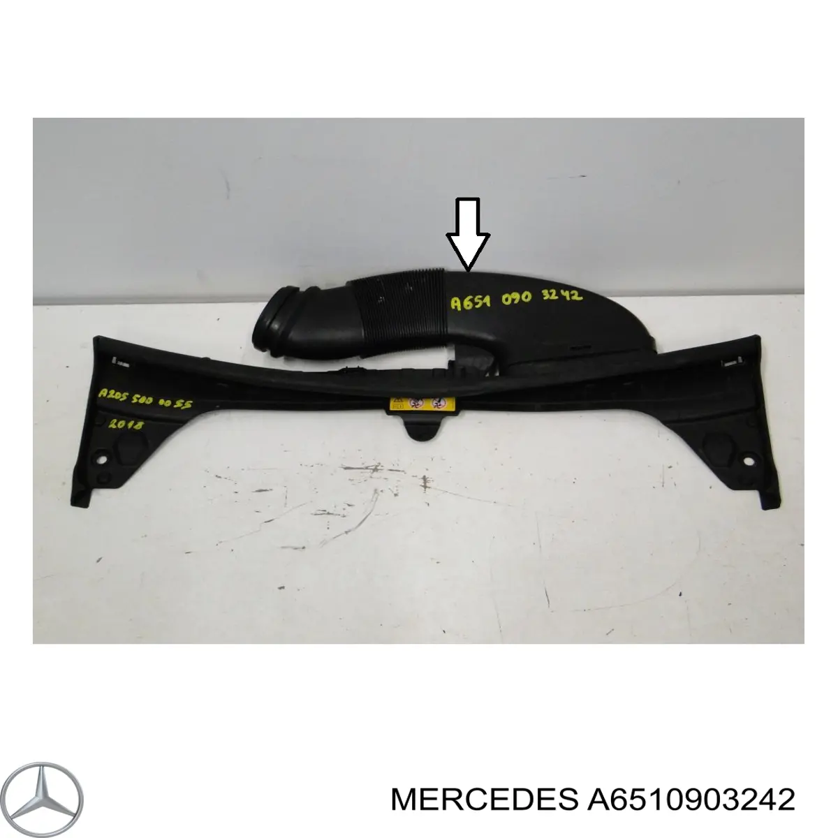 Патрубок повітряний, вхід повітряного фільтра Mercedes A6510903242