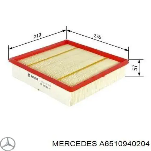 Елемент повітряного фільтра Mercedes A6510940204 ціна, від 29.50 USD