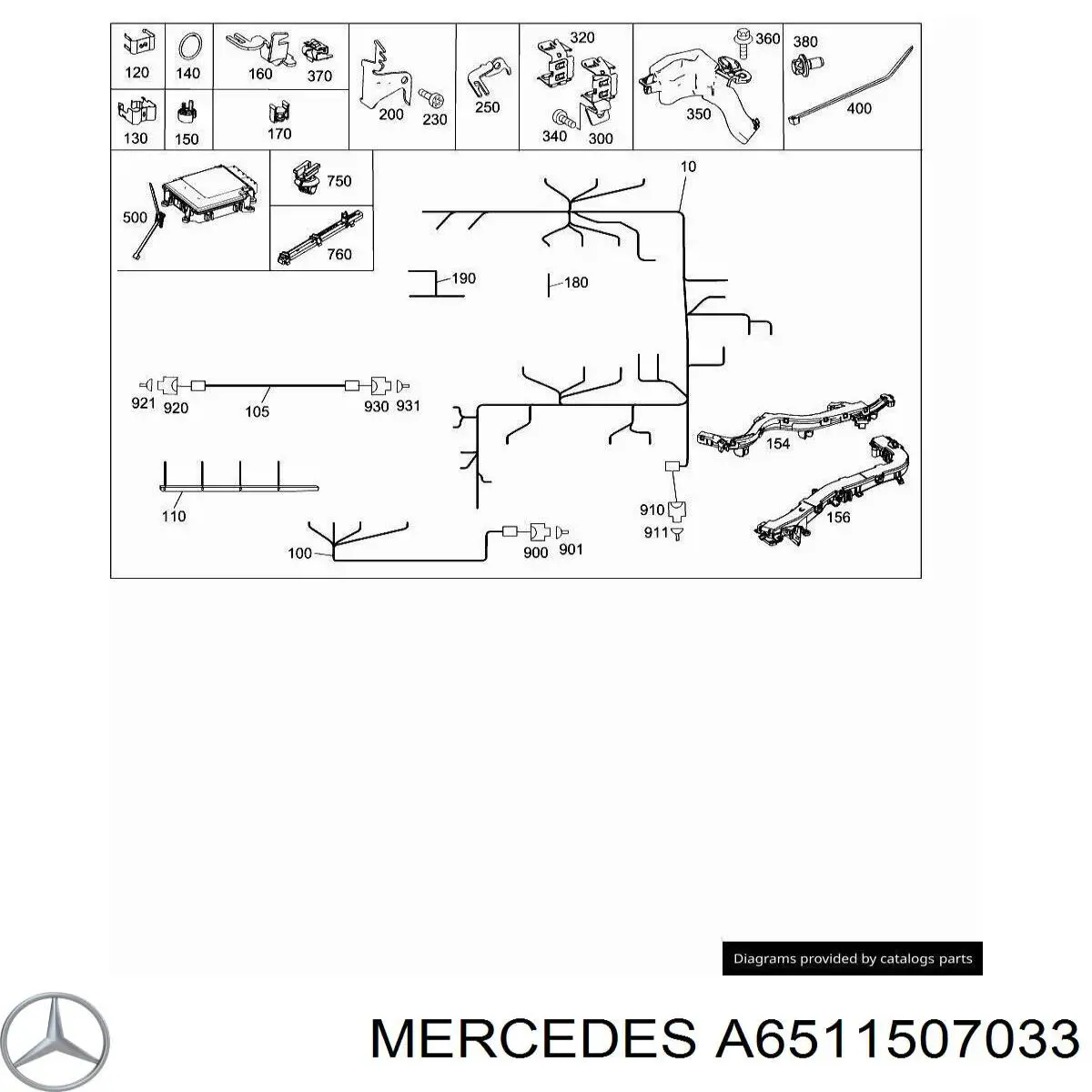 A6511509433 Mercedes Електропроводка моторного віддсіка