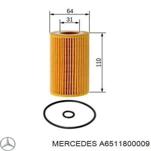 Масляний фільтр A6511800009 Mercedes