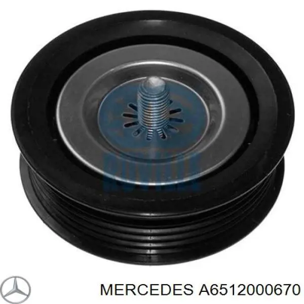 Ролик приводного ременя, паразитний Mercedes A6512000670 ціна, від 24.14 USD