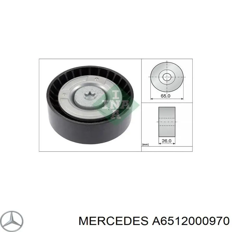 A6512000970 Mercedes ролик приводного ременя, паразитний