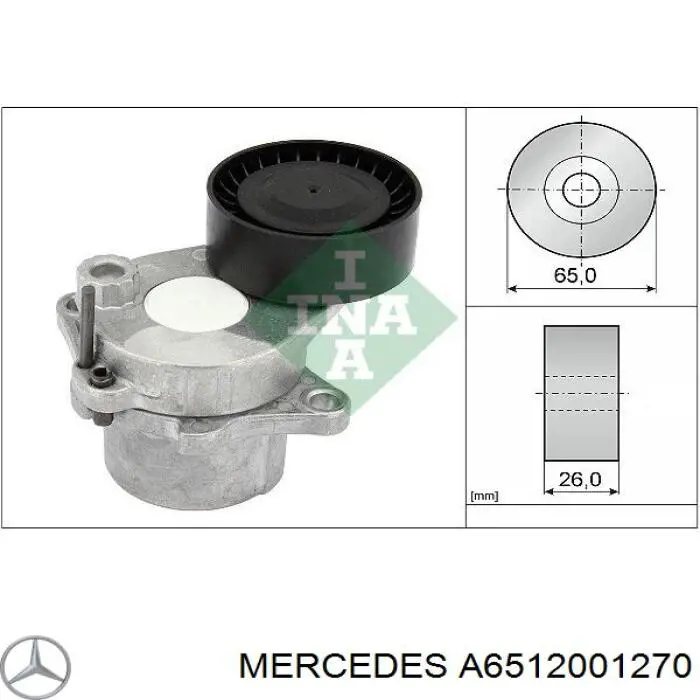 Натягувач приводного ременя Mercedes A6512001270 ціна, від 63.43 USD