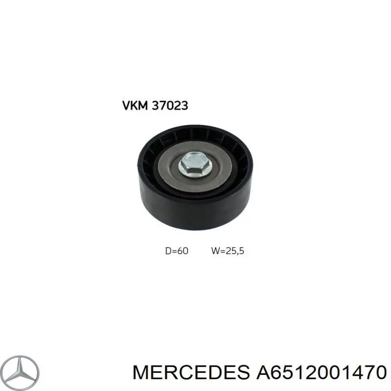 Ролик приводного ременя, паразитний Mercedes A6512001470 ціна, від 10.39 USD