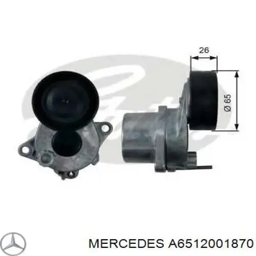 Купити A6512001870 Mercedes Натягувач приводного ременя