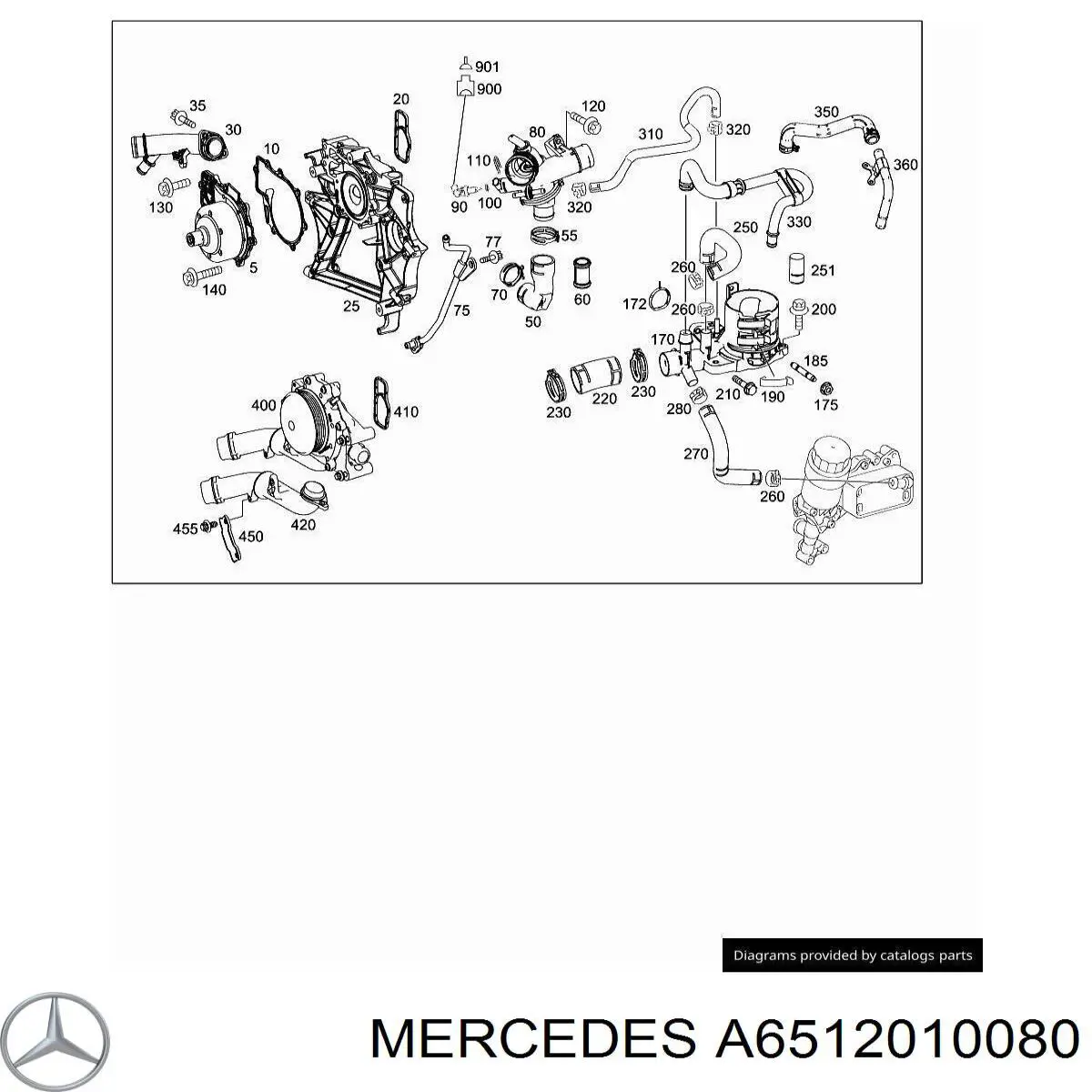 A6512010080 Mercedes Прокладка водяної помпи