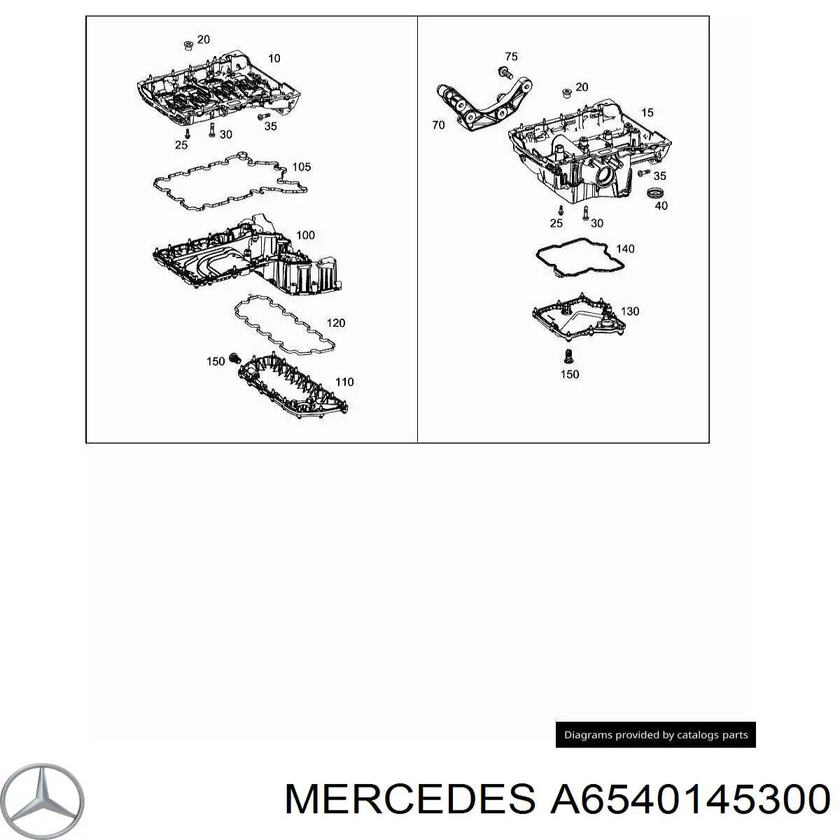A6540145300 Mercedes Прокладка піддону картера двигуна, верхня